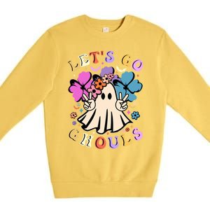 Lets Go Ghouls Halloween Boo Retro Halloween Party Meaningful Gift Premium Crewneck Sweatshirt