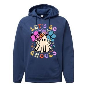 Lets Go Ghouls Halloween Boo Retro Halloween Party Meaningful Gift Performance Fleece Hoodie