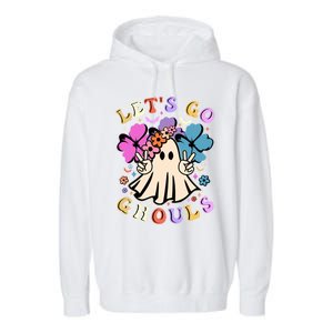 Lets Go Ghouls Halloween Boo Retro Halloween Party Meaningful Gift Garment-Dyed Fleece Hoodie