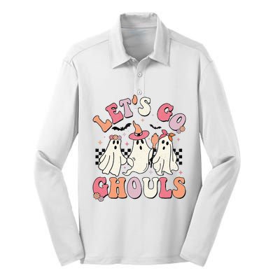 LetS Go Ghouls Halloween Ghost Outfit Costume Silk Touch Performance Long Sleeve Polo