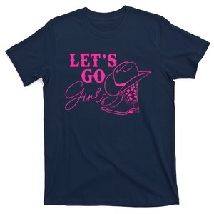 LetS Go Girl Western Cowgirl Boots Hat Bachelorette Party T-Shirt