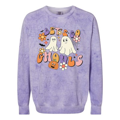 Lets Go Ghouls Funny Ghost Halloween Matching Colorblast Crewneck Sweatshirt