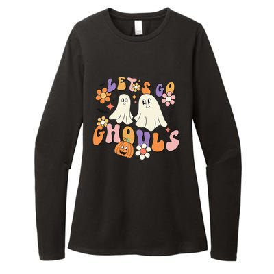 Lets Go Ghouls Funny Ghost Halloween Matching Womens CVC Long Sleeve Shirt