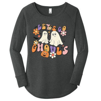 Lets Go Ghouls Funny Ghost Halloween Matching Women's Perfect Tri Tunic Long Sleeve Shirt