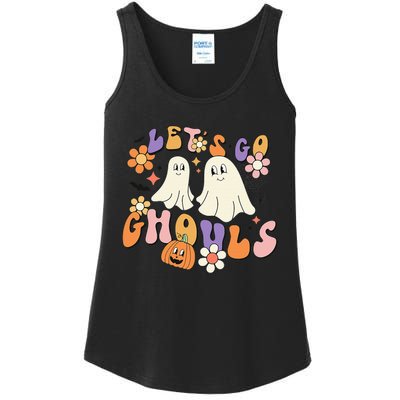 Lets Go Ghouls Funny Ghost Halloween Matching Ladies Essential Tank