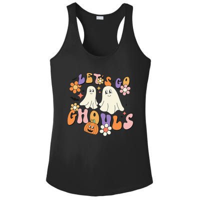 Lets Go Ghouls Funny Ghost Halloween Matching Ladies PosiCharge Competitor Racerback Tank