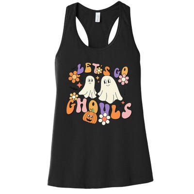 Lets Go Ghouls Funny Ghost Halloween Matching Women's Racerback Tank