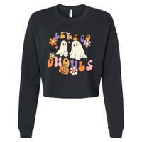 Lets Go Ghouls Funny Ghost Halloween Matching Cropped Pullover Crew