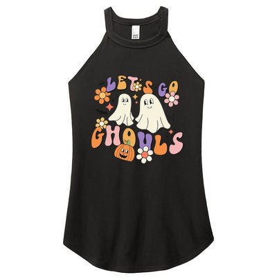 Lets Go Ghouls Funny Ghost Halloween Matching Women's Perfect Tri Rocker Tank