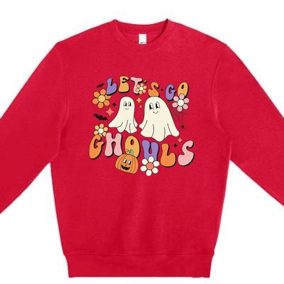 Lets Go Ghouls Funny Ghost Halloween Matching Premium Crewneck Sweatshirt