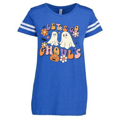 Lets Go Ghouls Funny Ghost Halloween Matching Enza Ladies Jersey Football T-Shirt