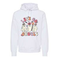 Lets Go Ghouls Halloween Ghost Outfit Costume Retro Groovy Premium Hoodie