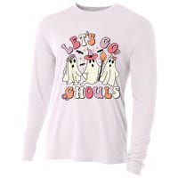 Lets Go Ghouls Halloween Ghost Outfit Costume Retro Groovy Cooling Performance Long Sleeve Crew