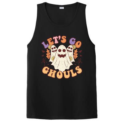 Lets Go Ghouls Halloween Ghost Retro Groovy Meaningful Gift PosiCharge Competitor Tank