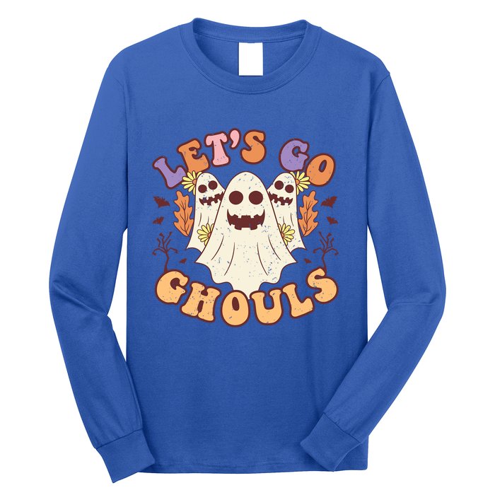 Lets Go Ghouls Halloween Ghost Retro Groovy Meaningful Gift Long Sleeve Shirt