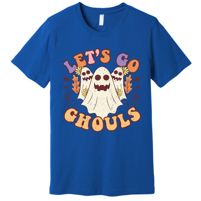 Lets Go Ghouls Halloween Ghost Retro Groovy Meaningful Gift Premium T-Shirt