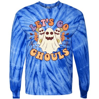 Lets Go Ghouls Halloween Ghost Retro Groovy Meaningful Gift Tie-Dye Long Sleeve Shirt