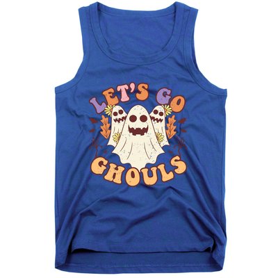 Lets Go Ghouls Halloween Ghost Retro Groovy Meaningful Gift Tank Top