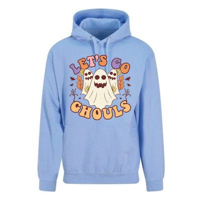 Lets Go Ghouls Halloween Ghost Retro Groovy Meaningful Gift Unisex Surf Hoodie