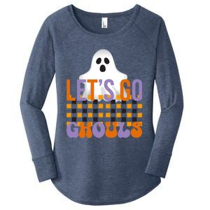 Lets Go Ghouls Outfit Costume Retro Groovy Halloween Ghost Great Gift Women's Perfect Tri Tunic Long Sleeve Shirt