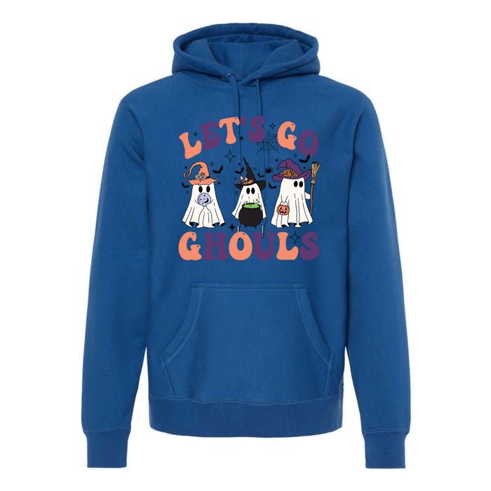 Lets Go Ghouls Funny Groovy Halloween Ghost Gift Premium Hoodie