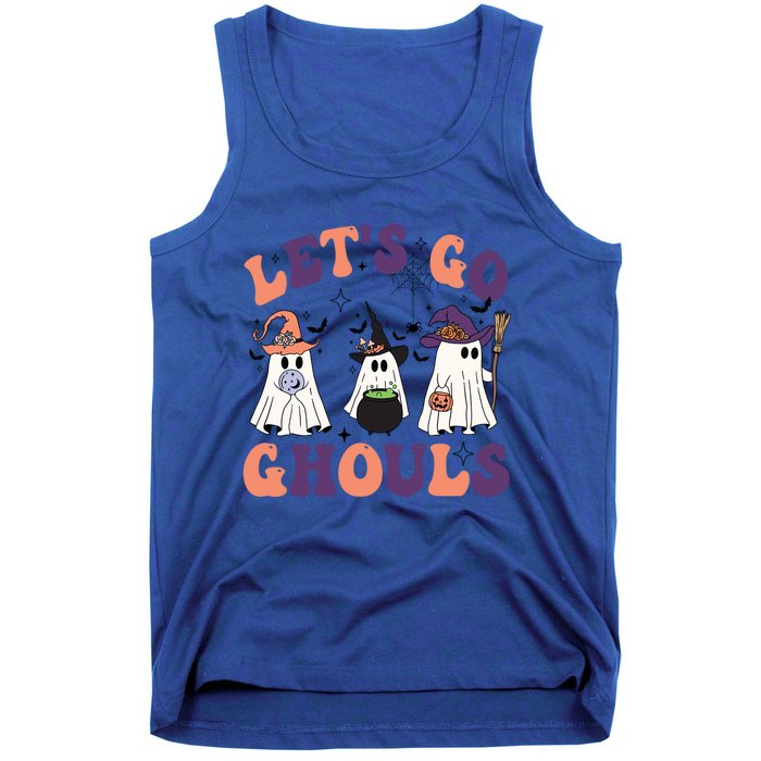 Lets Go Ghouls Funny Groovy Halloween Ghost Gift Tank Top