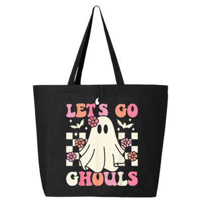 Lets Go Ghouls Halloween Ghost Costume Retro Groovy 25L Jumbo Tote