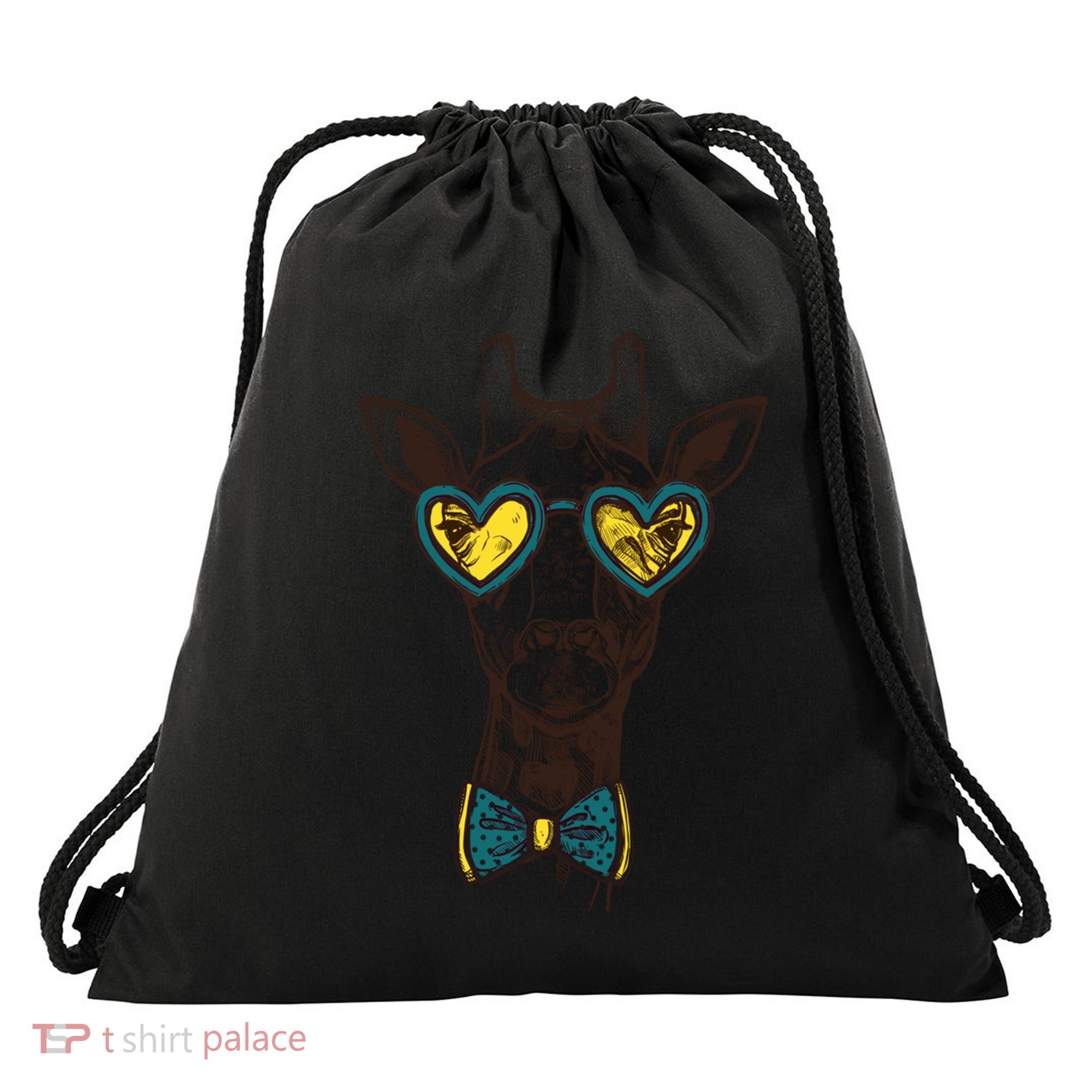 Love Giraffe Glasses Wildlife Wild Animal Gift Drawstring Bag