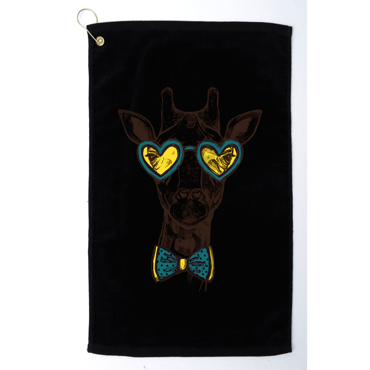 Love Giraffe Glasses Wildlife Wild Animal Gift Golf Towel