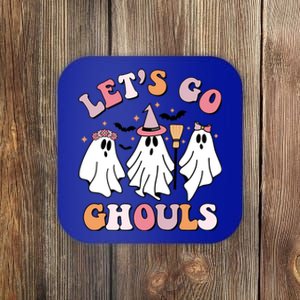 Lets Go Ghouls Retro Groovy Halloween Ghost Costume Gift Coaster