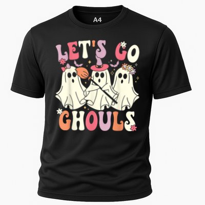 Lets Go Ghouls Halloween Ghost Costume Retro Groovy Performance Shirt