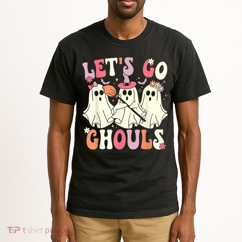 Lets Go Ghouls Halloween Ghost Costume Retro Groovy Tall T-Shirt