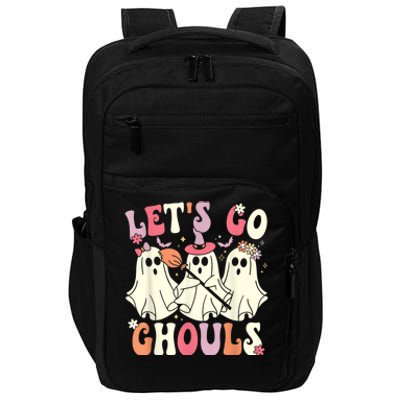 Lets Go Ghouls Halloween Ghost Costume Retro Groovy Impact Tech Backpack