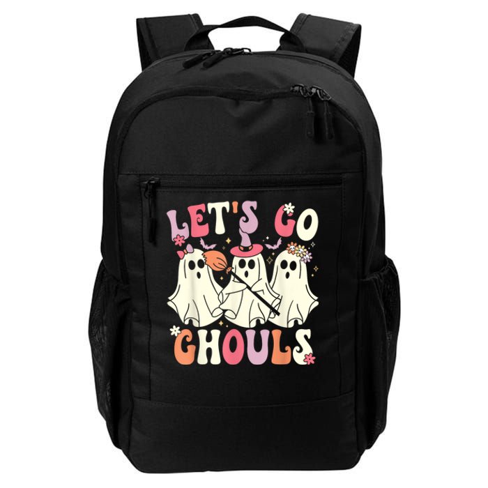 Lets Go Ghouls Halloween Ghost Costume Retro Groovy Daily Commute Backpack