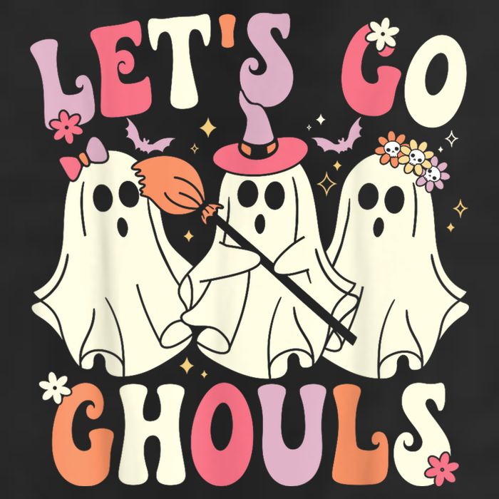Lets Go Ghouls Halloween Ghost Costume Retro Groovy Adult Drive Performance Visor