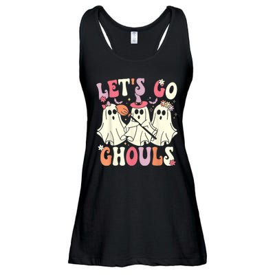 Lets Go Ghouls Halloween Ghost Costume Retro Groovy Ladies Essential Flowy Tank