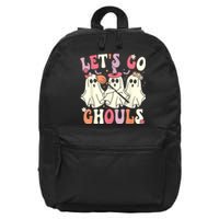 Lets Go Ghouls Halloween Ghost Costume Retro Groovy 16 in Basic Backpack