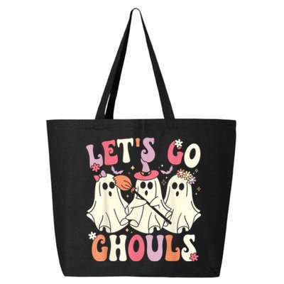 Lets Go Ghouls Halloween Ghost Costume Retro Groovy 25L Jumbo Tote