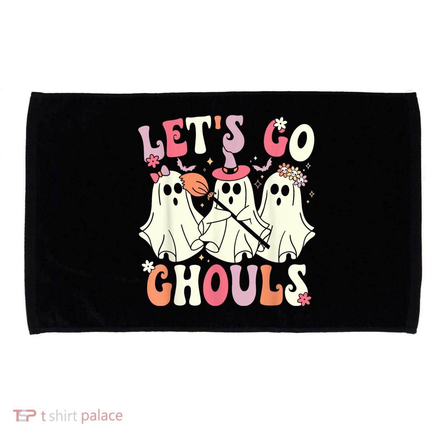Lets Go Ghouls Halloween Ghost Costume Retro Groovy Microfiber Hand Towel