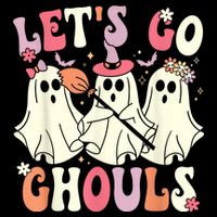 Lets Go Ghouls Halloween Ghost Costume Retro Groovy Wool Snapback Cap
