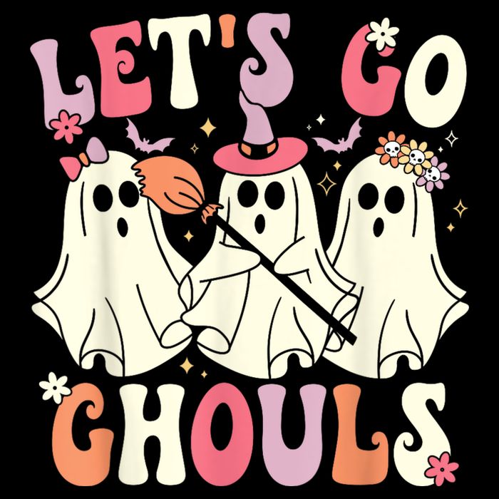 Lets Go Ghouls Halloween Ghost Costume Retro Groovy Wool Snapback Cap
