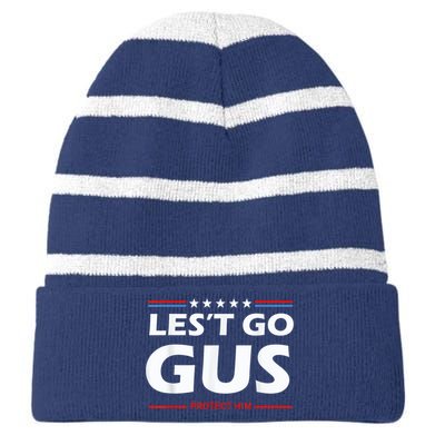 LetS Go Gus Harris Walz 2024 For President Striped Beanie with Solid Band