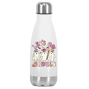 Lets Go Ghouls Cute Floral Ghost Costume Halloween Autumn Gift Stainless Steel Insulated Water Bottle