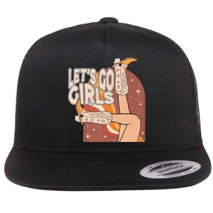 Lets Go Girls Cowgirl Boots Country Bachelorette Party Flat Bill Trucker Hat