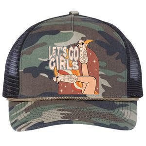 Lets Go Girls Cowgirl Boots Country Bachelorette Party Retro Rope Trucker Hat Cap