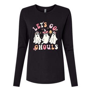 Lets Go Ghouls Groovy Retro Spooky Season Great Gift Womens Cotton Relaxed Long Sleeve T-Shirt