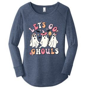 Lets Go Ghouls Groovy Retro Spooky Season Great Gift Women's Perfect Tri Tunic Long Sleeve Shirt