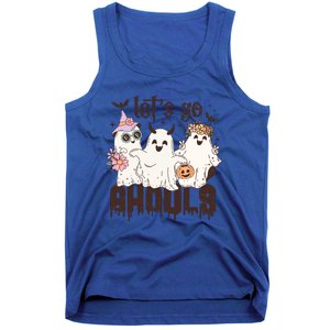 Lets Go Ghouls Cute Ghost Funny Halloween Spooky Season Gift Tank Top