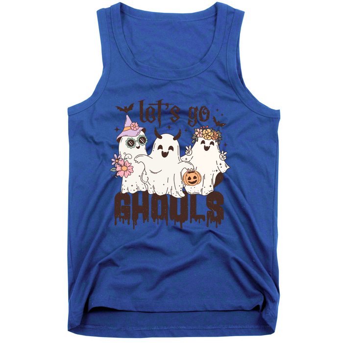 Lets Go Ghouls Cute Ghost Funny Halloween Spooky Season Gift Tank Top