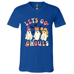 Lets Go Ghouls Funny Gift Lets Go Ghouls Funny Halloween Gift V-Neck T-Shirt